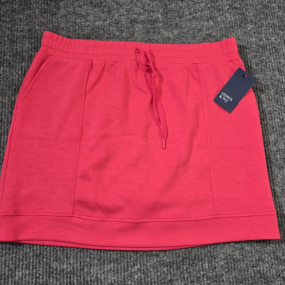Crown & Ivy SKORT Womens Size XL Pink  Stretch Skirt w Shorts NWT
